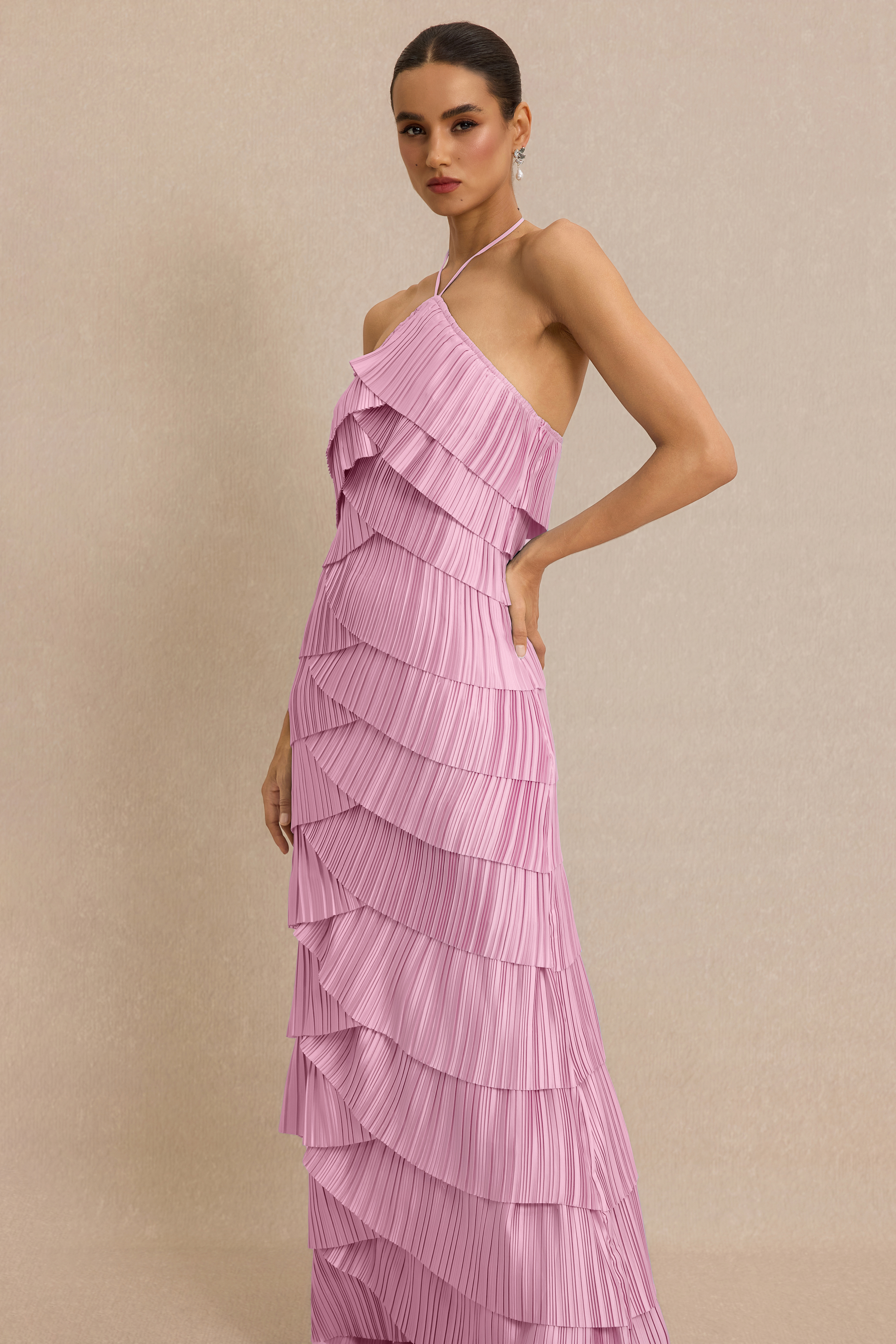 Sleeveless Backless Halter Neck Maxi Dress