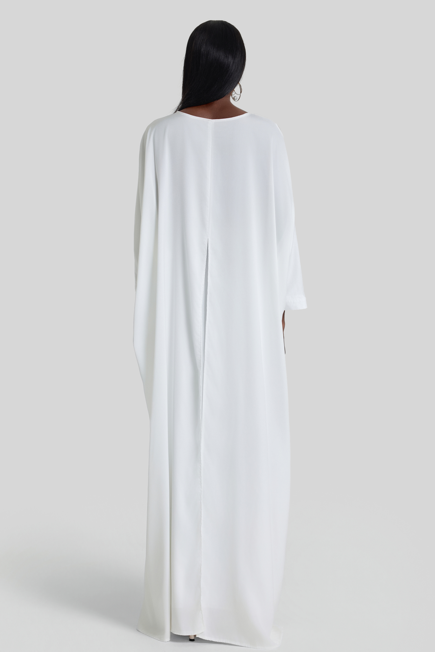 Satin Batwing Sleeve Top & High Waist Maxi Skirt Set