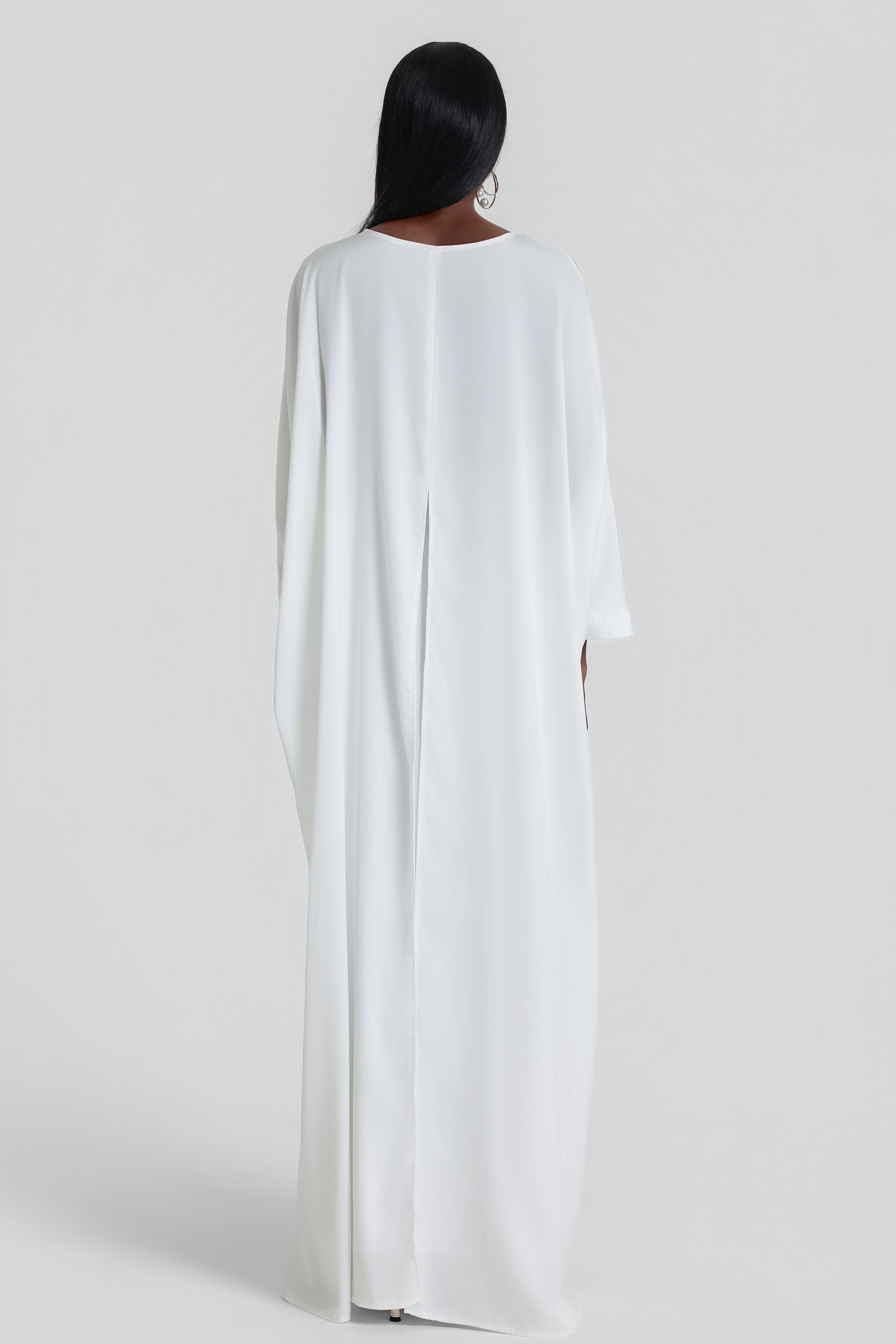 Satin Batwing Sleeve Top & High Waist Maxi Skirt Set