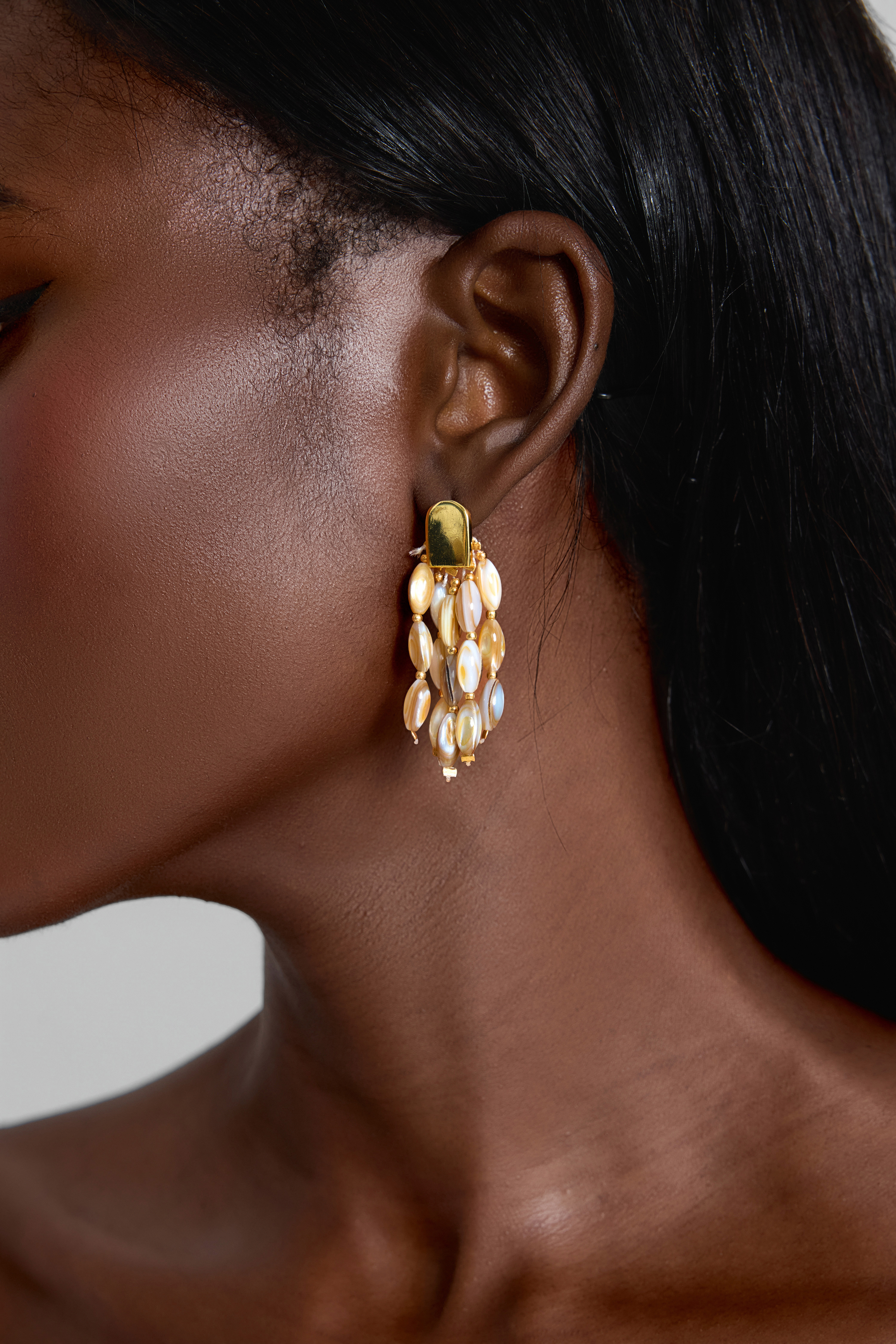 Shell Tassel Beaded Earrings