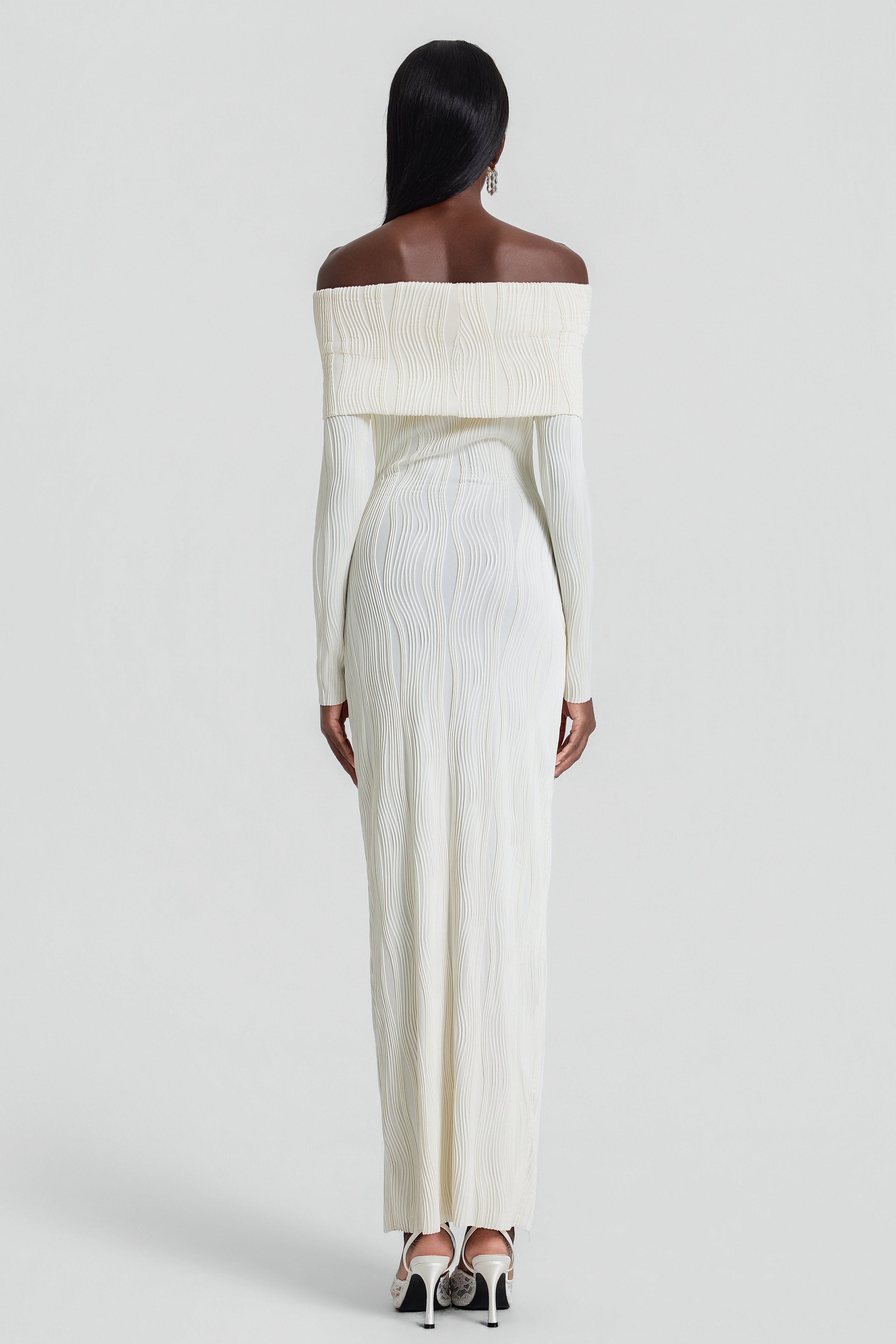 Jersey Off Shoulder Bodycon Maxi Dress