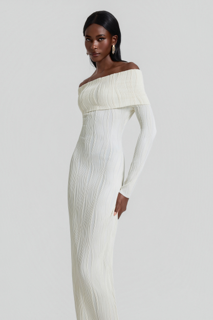 Jersey Off Shoulder Bodycon Maxi Dress
