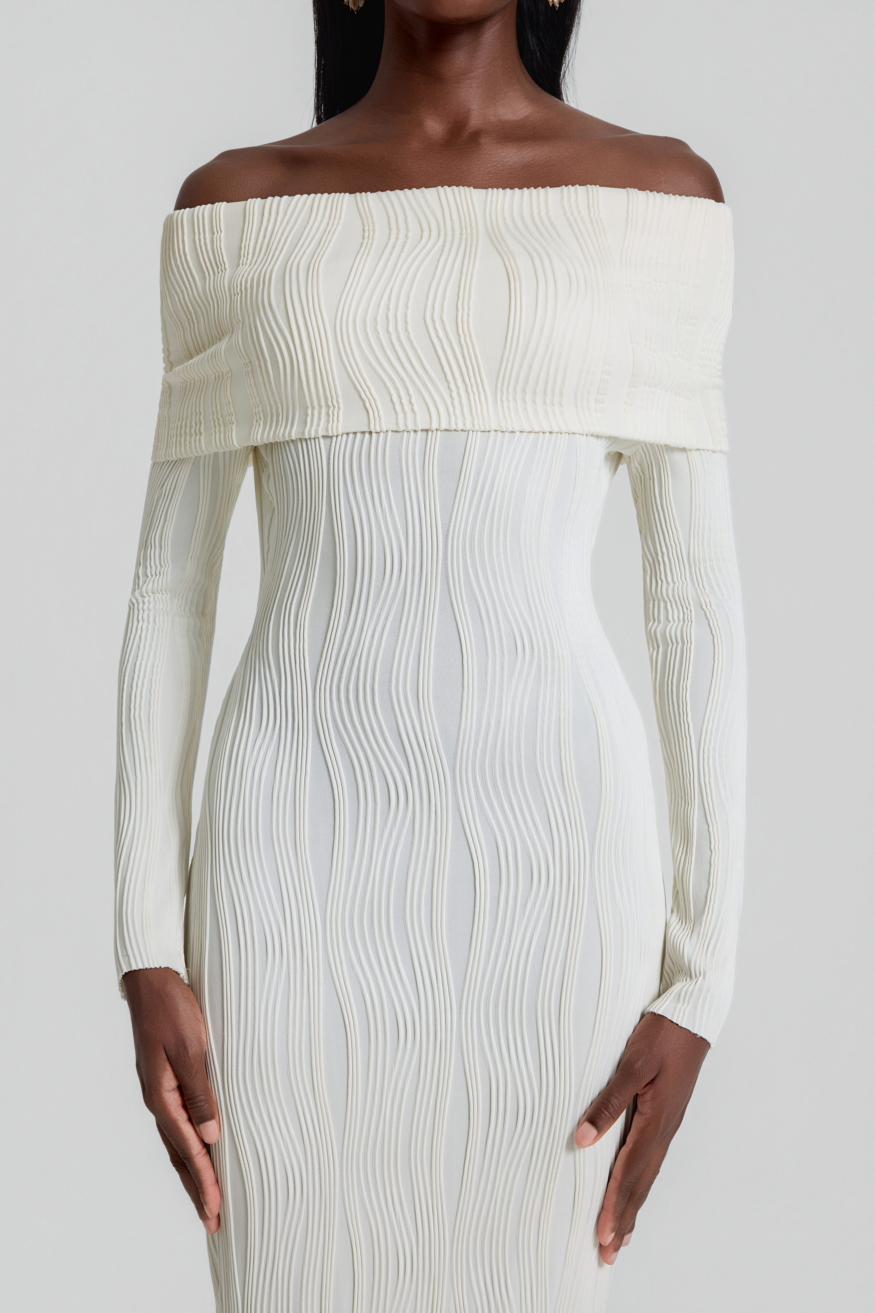 Jersey Off Shoulder Bodycon Maxi Dress