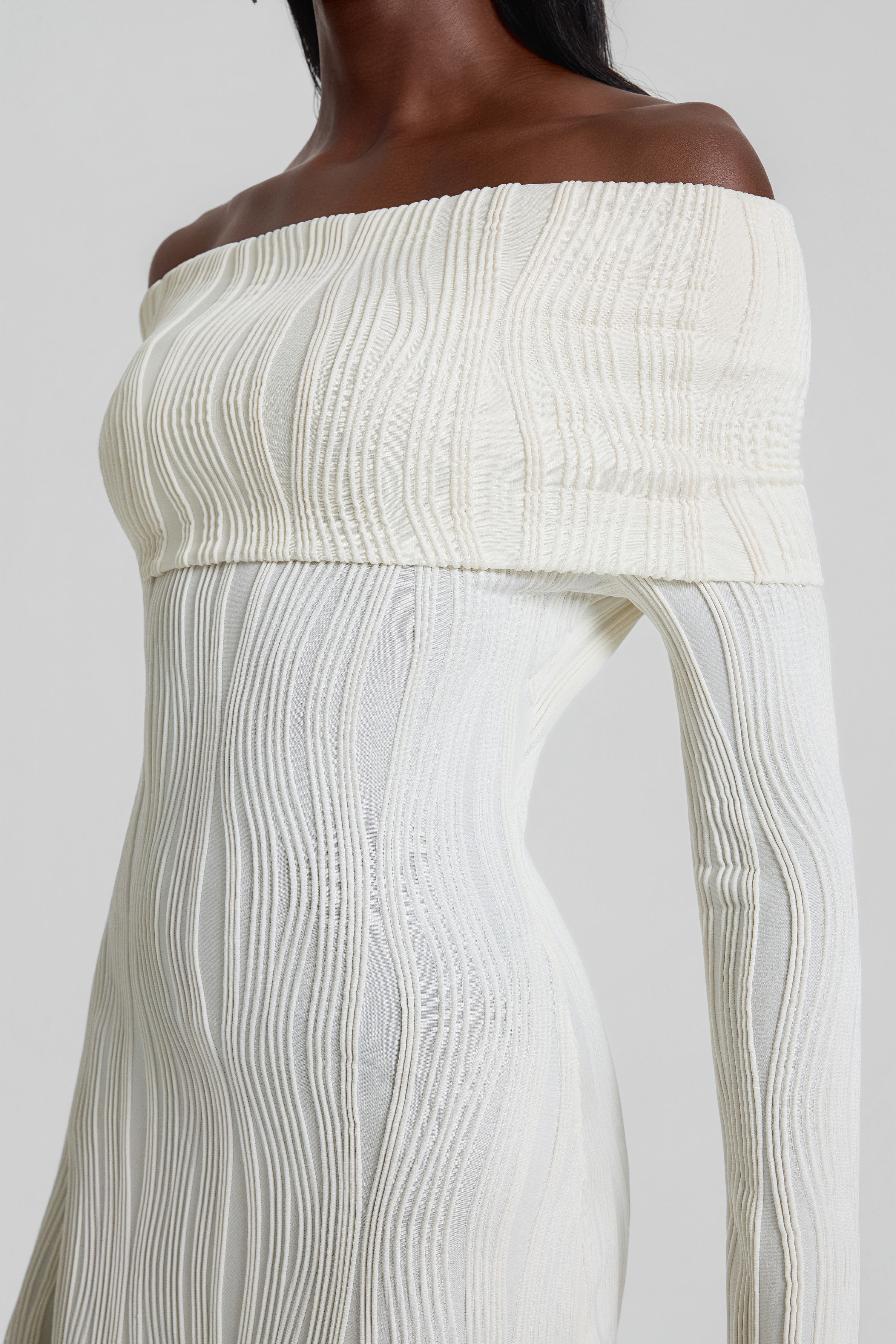 Jersey Off Shoulder Bodycon Maxi Dress