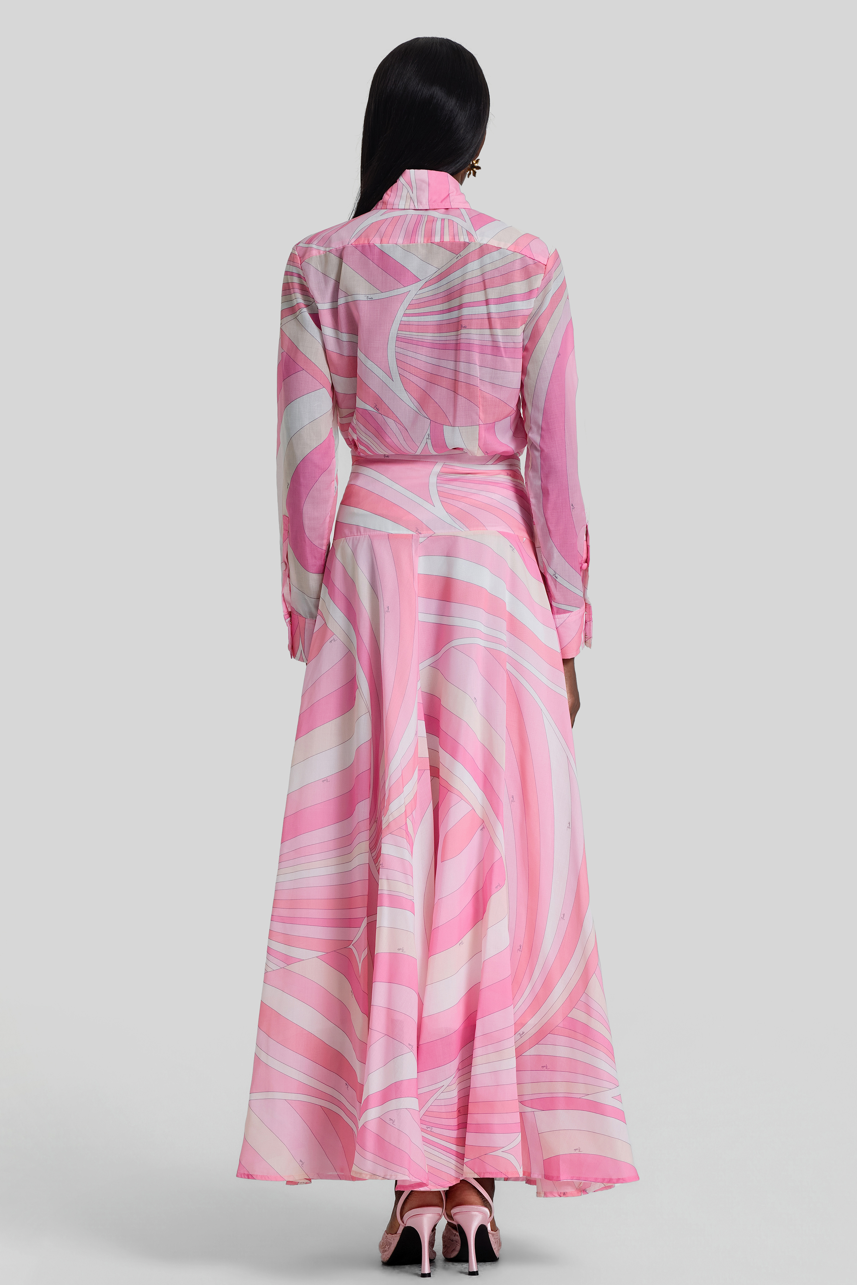 Geometric Patterns Flapped Top & Maxi Skrit Set