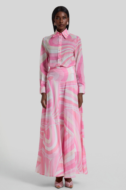 Geometric Patterns Flapped Top & Maxi Skrit Set
