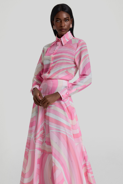 Geometric Patterns Flapped Top & Maxi Skrit Set