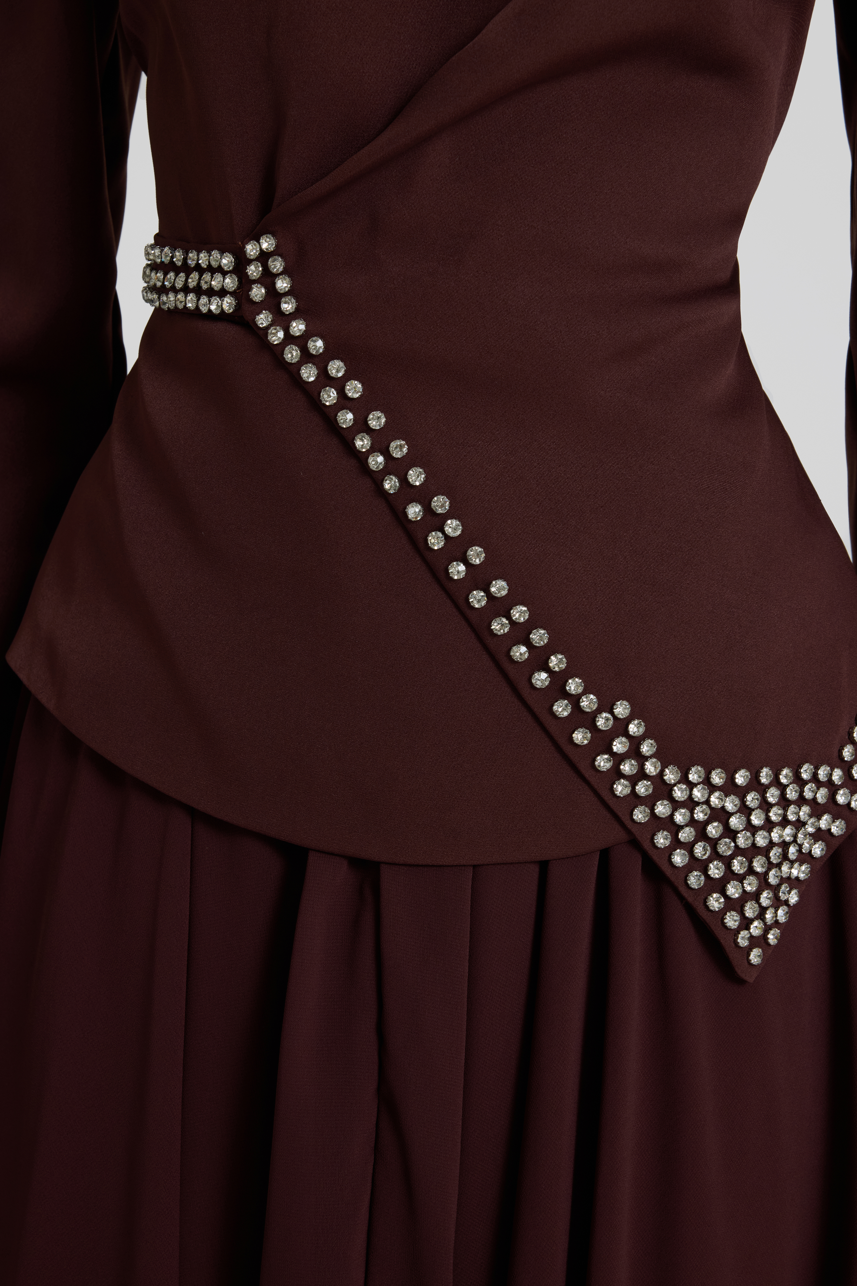 Rhinestone Rivets Top & High Waist Maxi Skirt Set