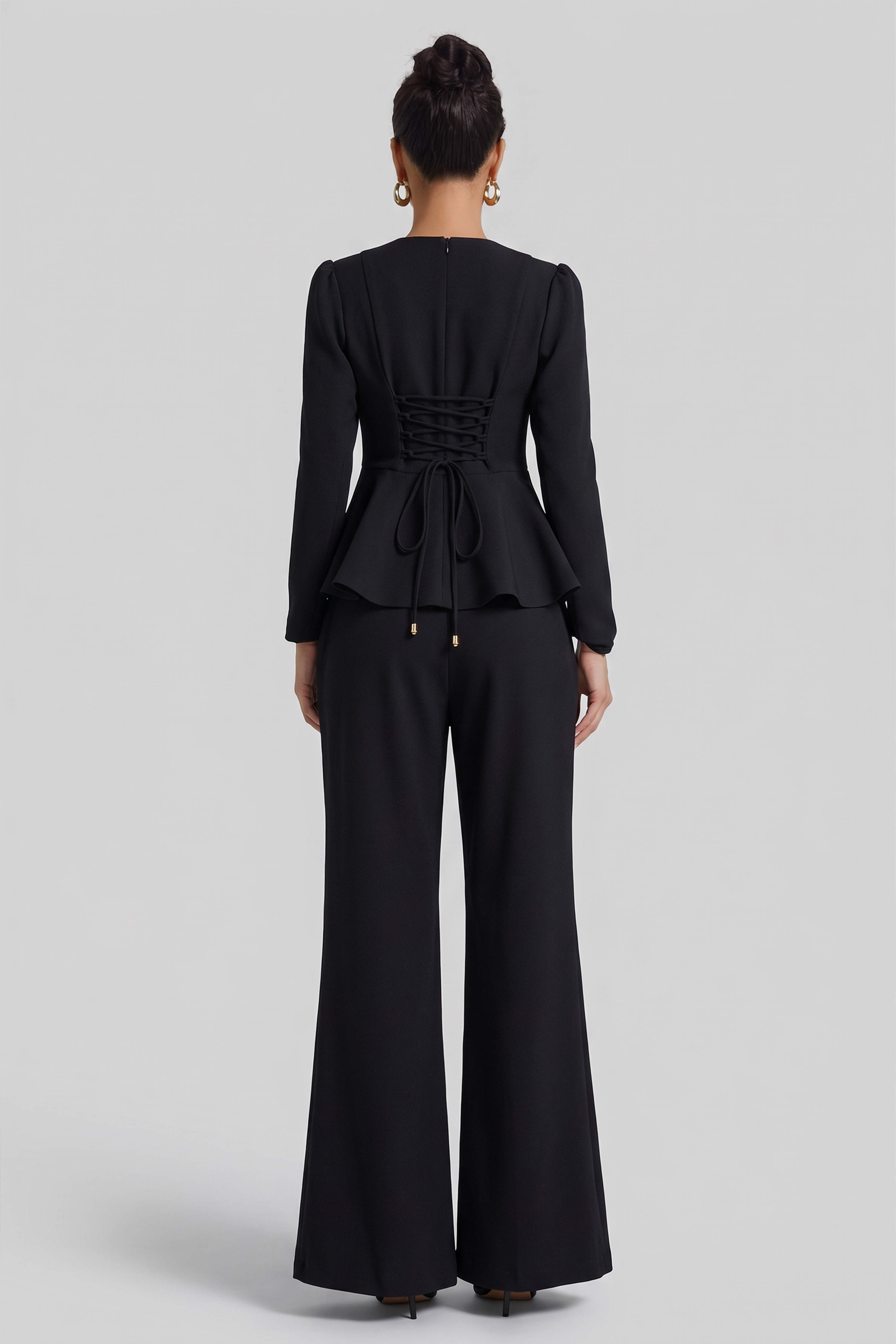 3D Flower Beaded Top & High Waist Pants Set