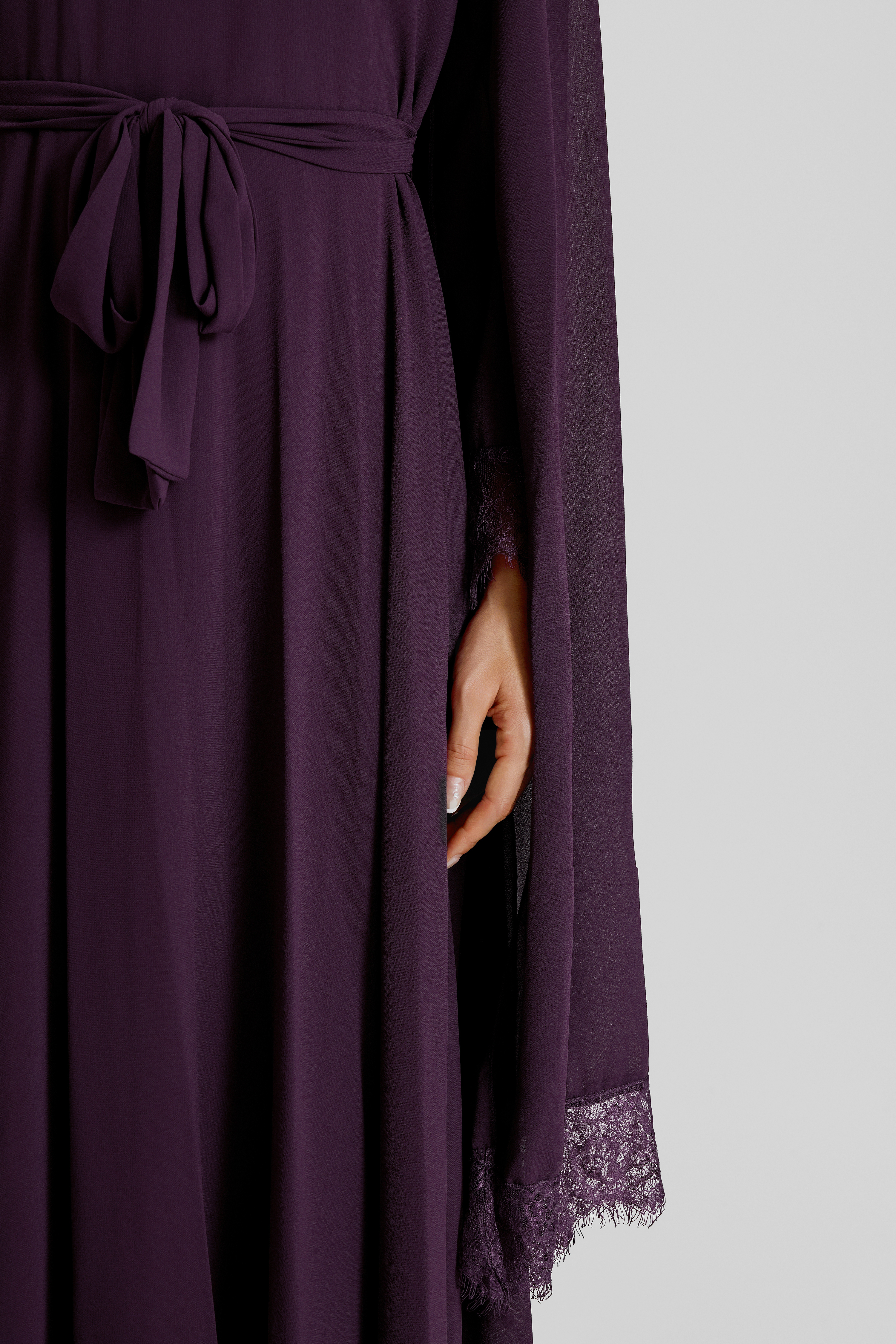 Lace Splicing Cape Sleeve Maxi Dress