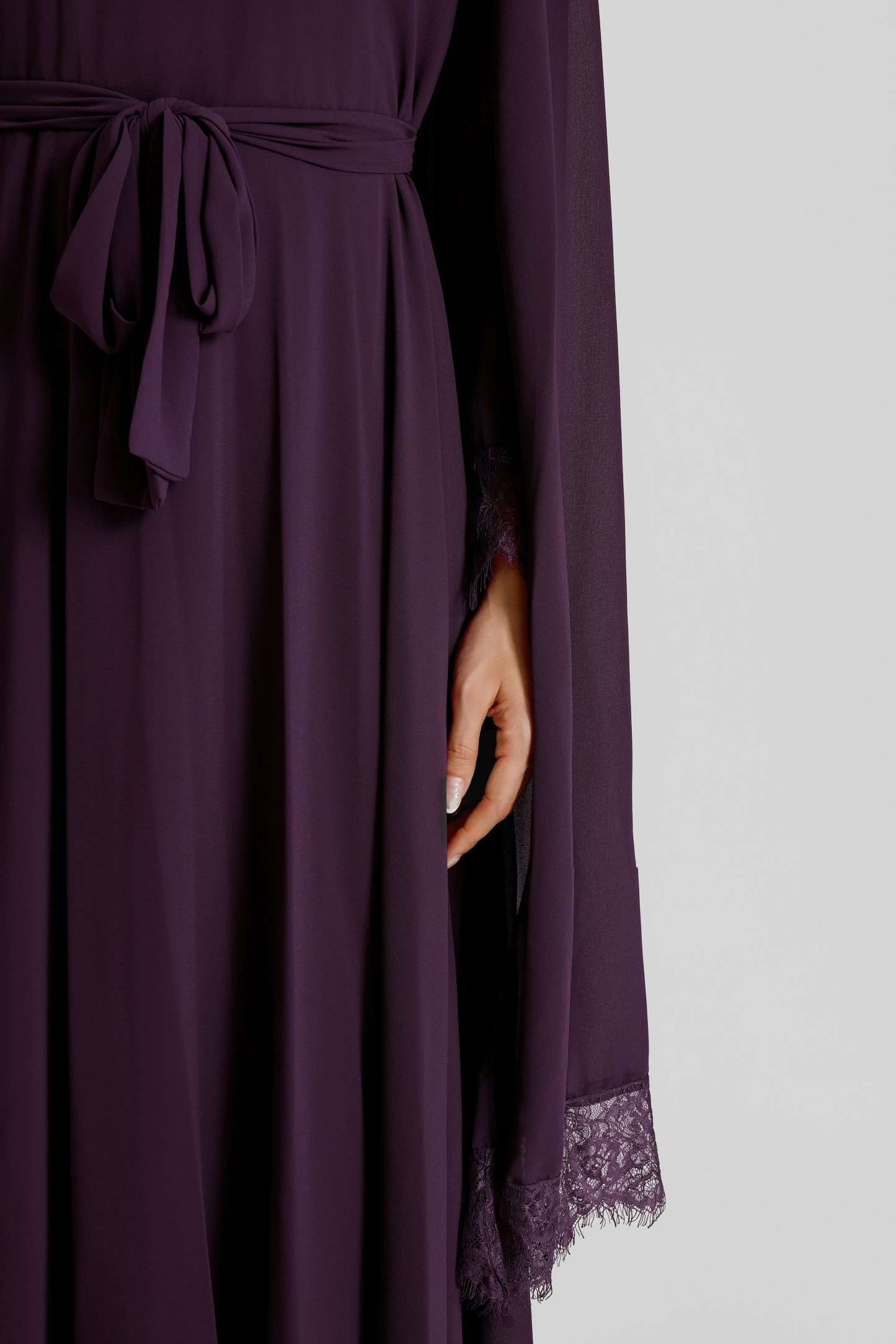Lace Splicing Cape Sleeve Maxi Dress