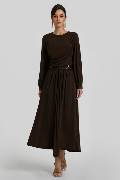 Gathering Glitter Top & Mid Waist Midi Skirt Set