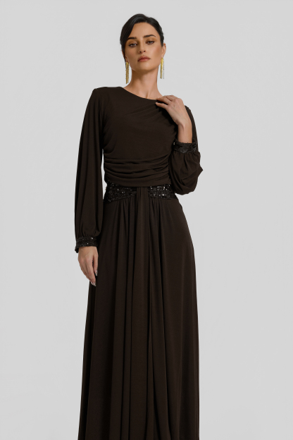 Gathering Glitter Top & Mid Waist Midi Skirt Set
