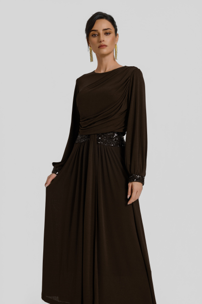 Gathering Glitter Top & Mid Waist Midi Skirt Set