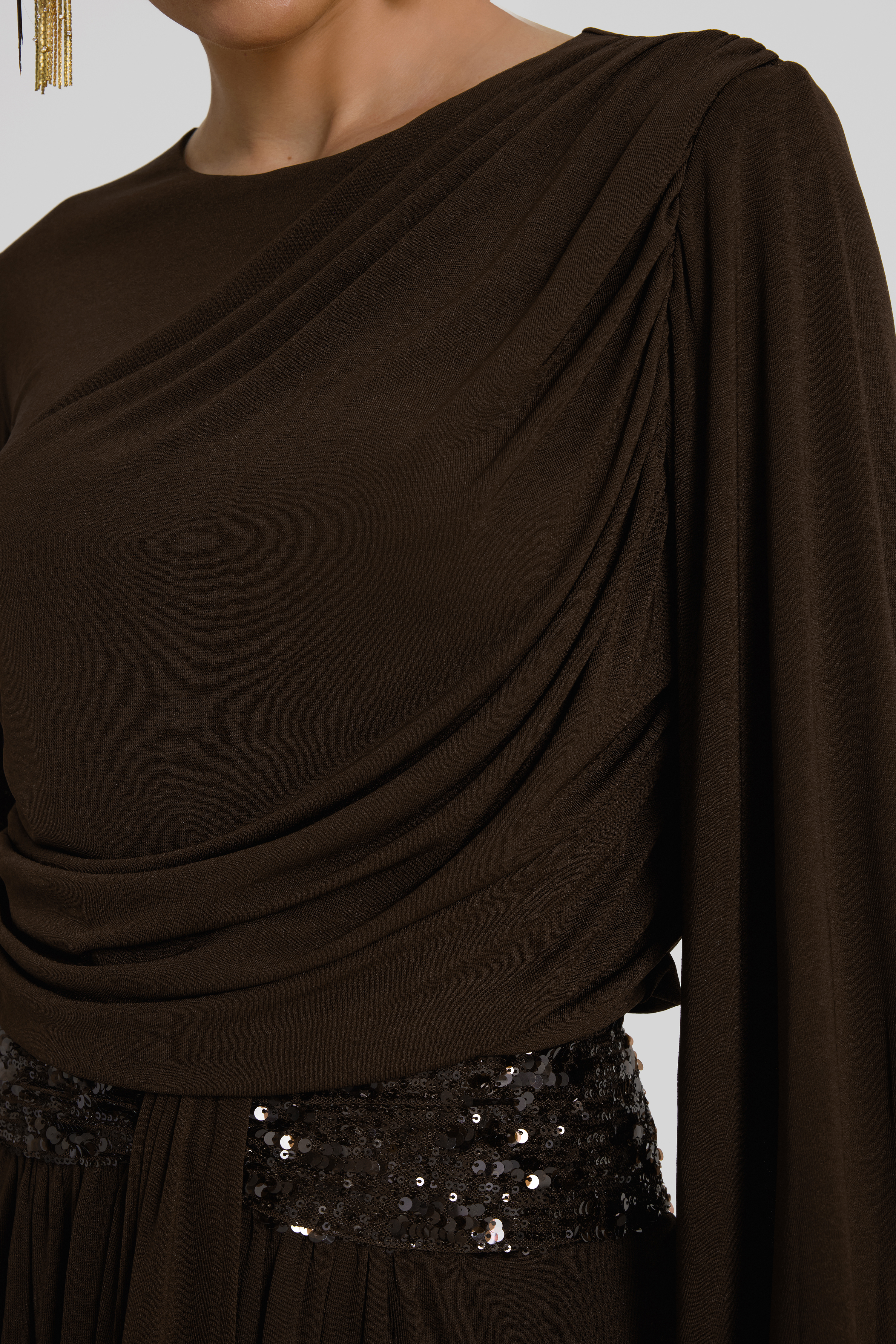 Gathering Glitter Top & Mid Waist Midi Skirt Set