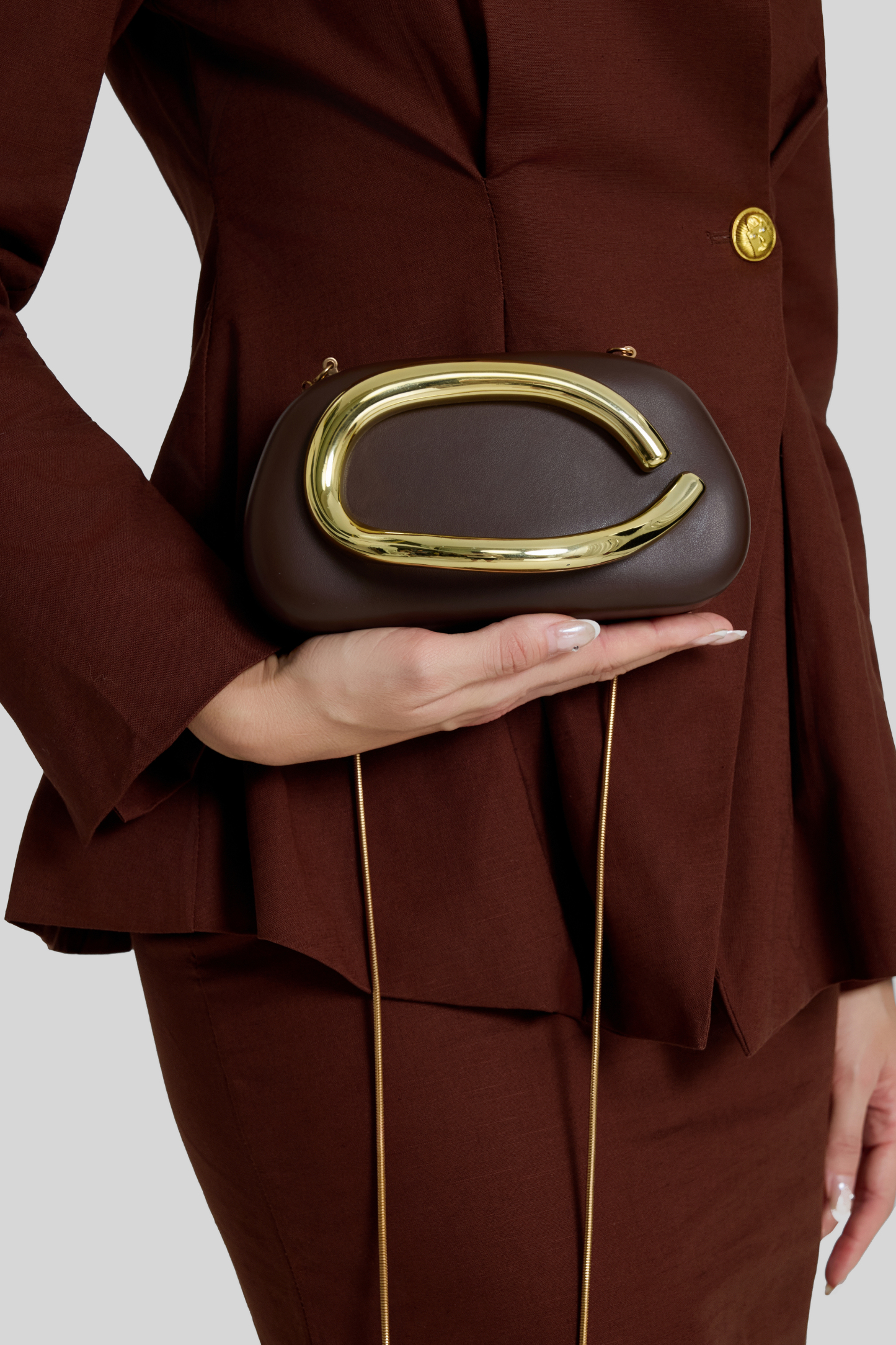 Gold Clasped Box Bag
