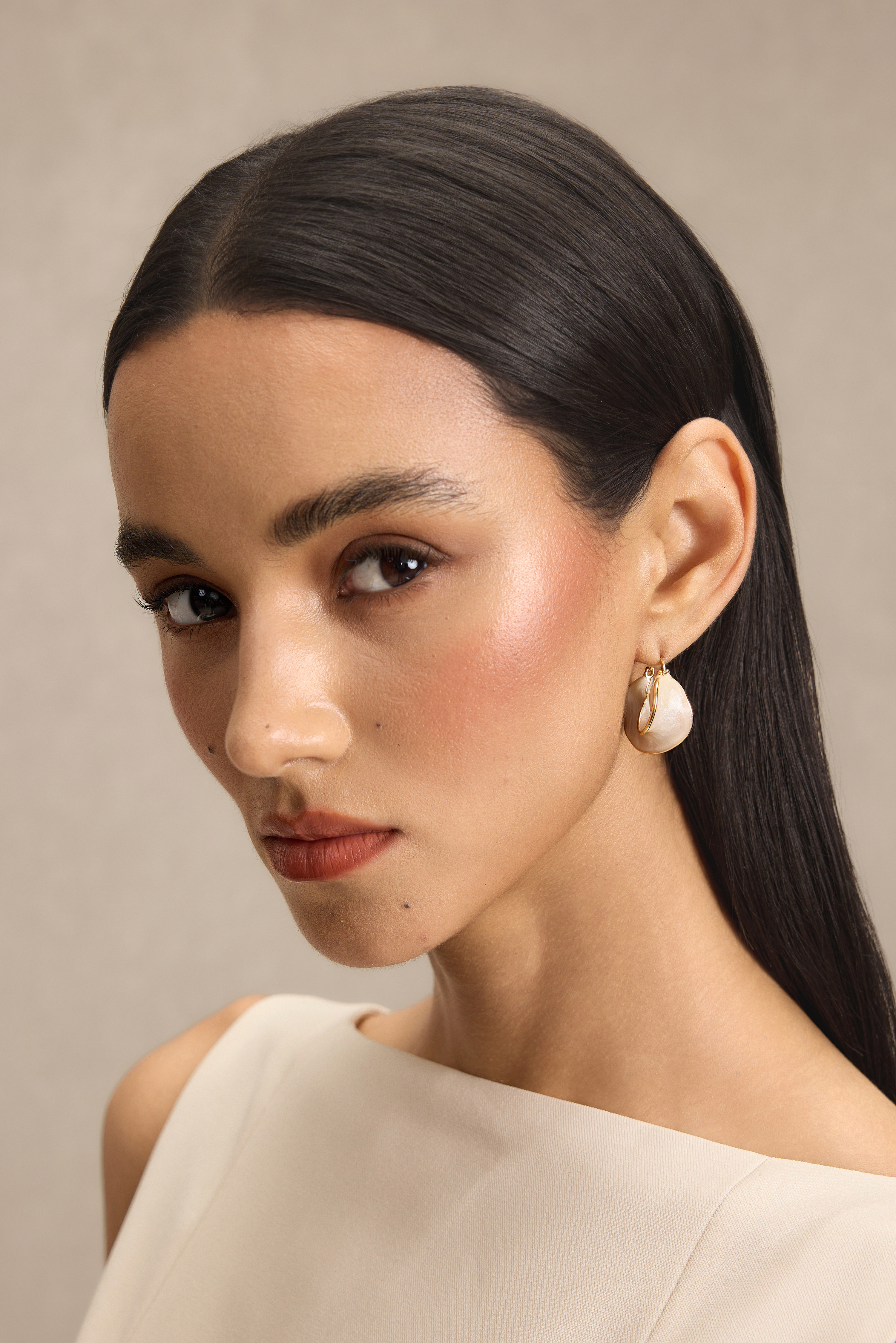 Metal Enamel Twisted Irregular Earrings