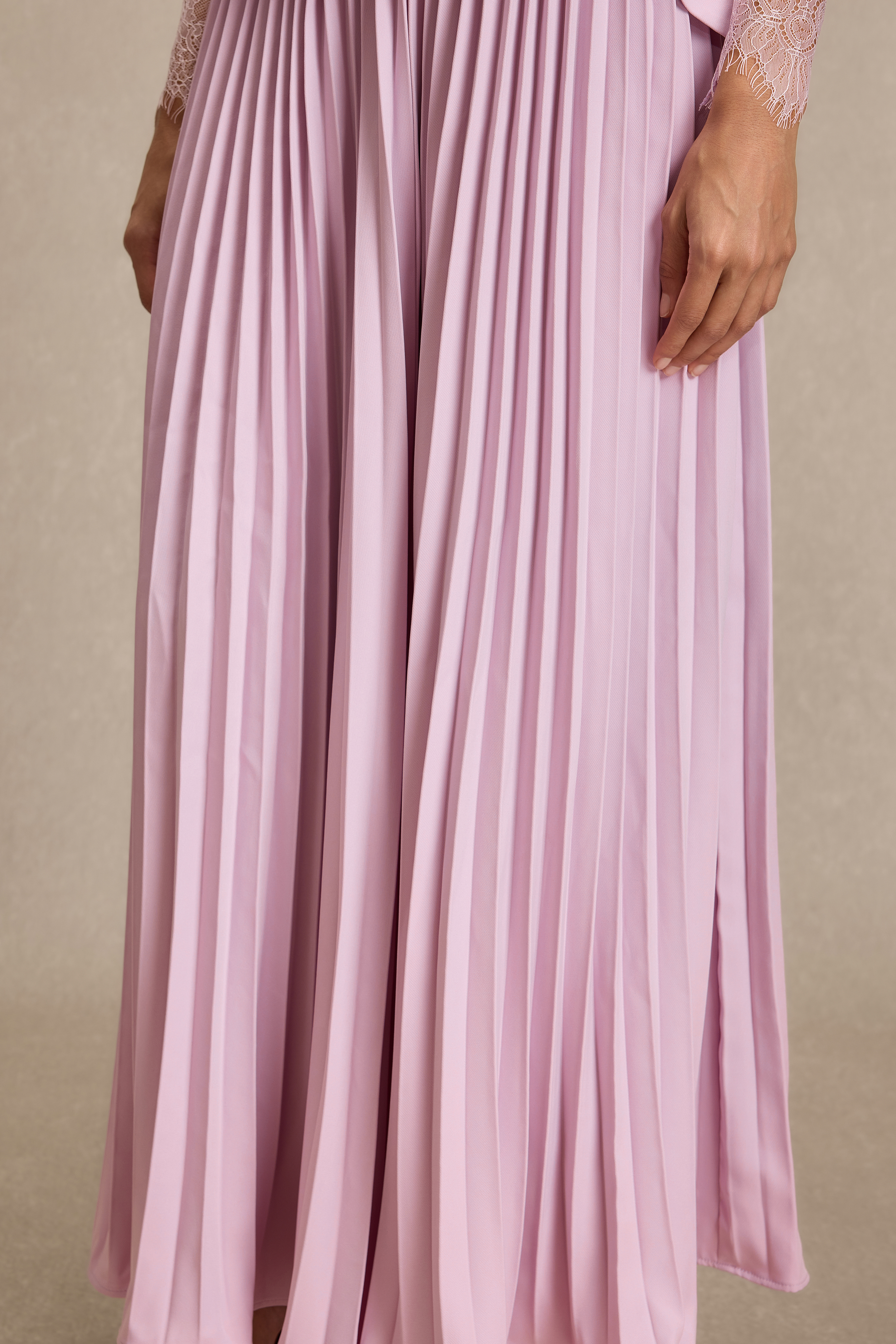 Lace Corset Top & Pleated High Waist Midi Skirt Set