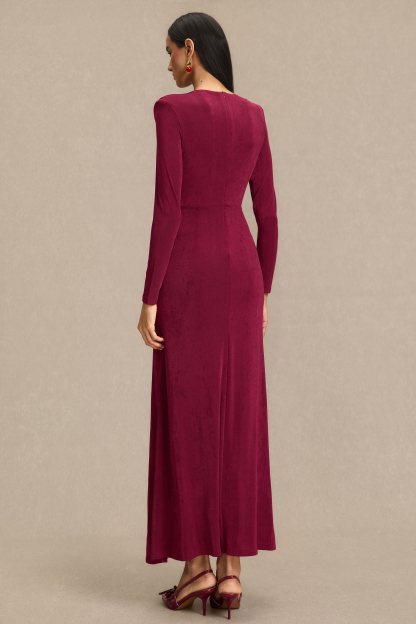 Solid Decorative Rope Knotted Maxi Dress