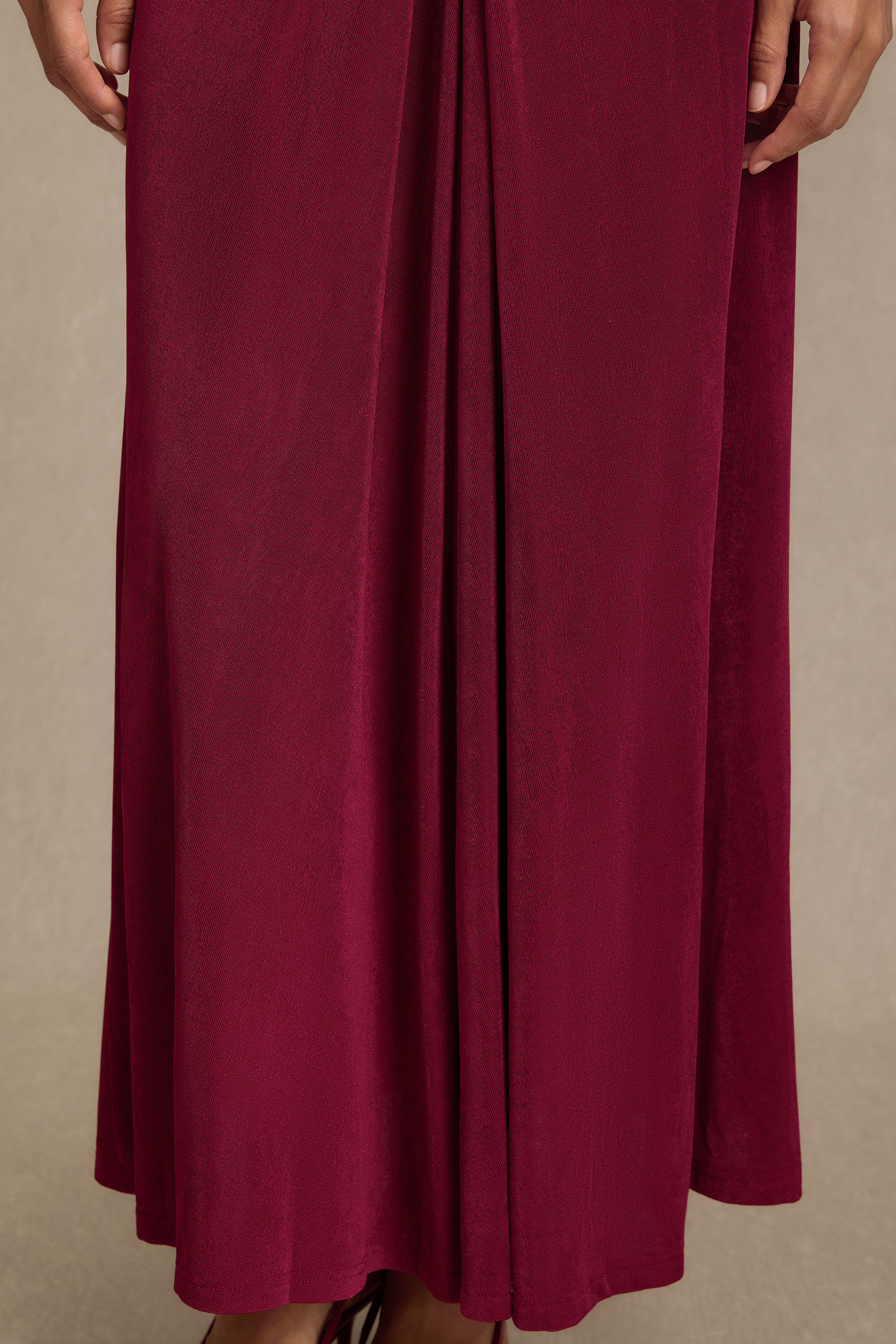 Solid Decorative Rope Knotted Maxi Dress