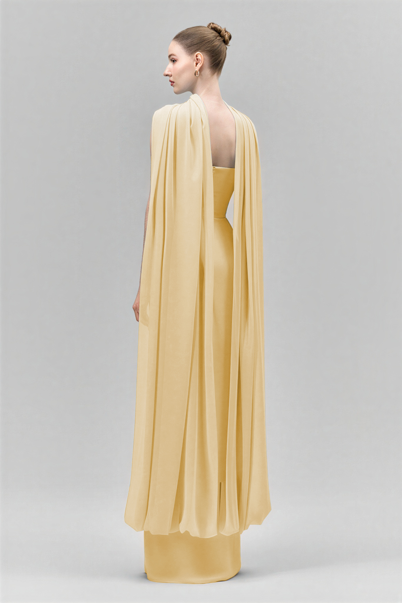 Chiffon Off-Shoulder Ruched Maxi Dress