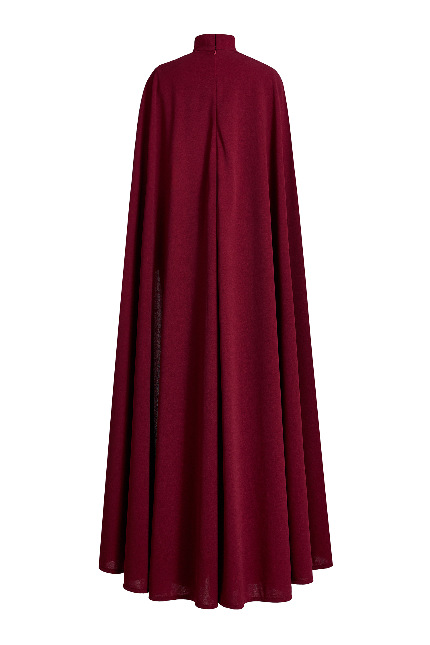 Cape Asymmetrical  Ruched Maxi Dress