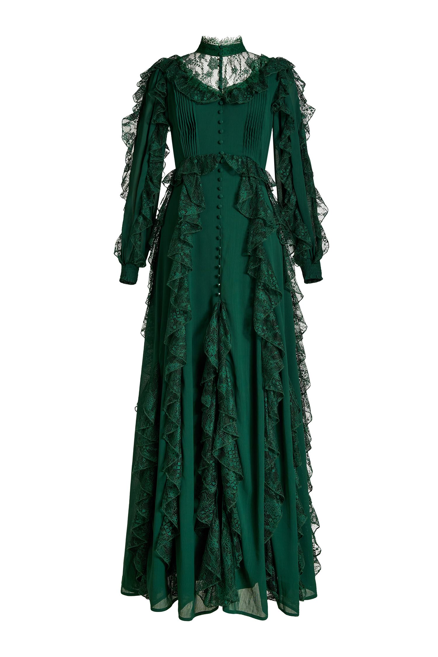 Lace Splicing Chiffon Maxi Dress