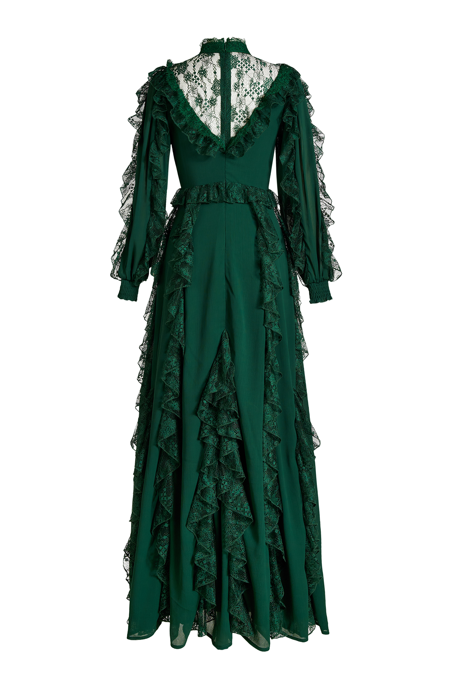 Lace Splicing Chiffon Maxi Dress