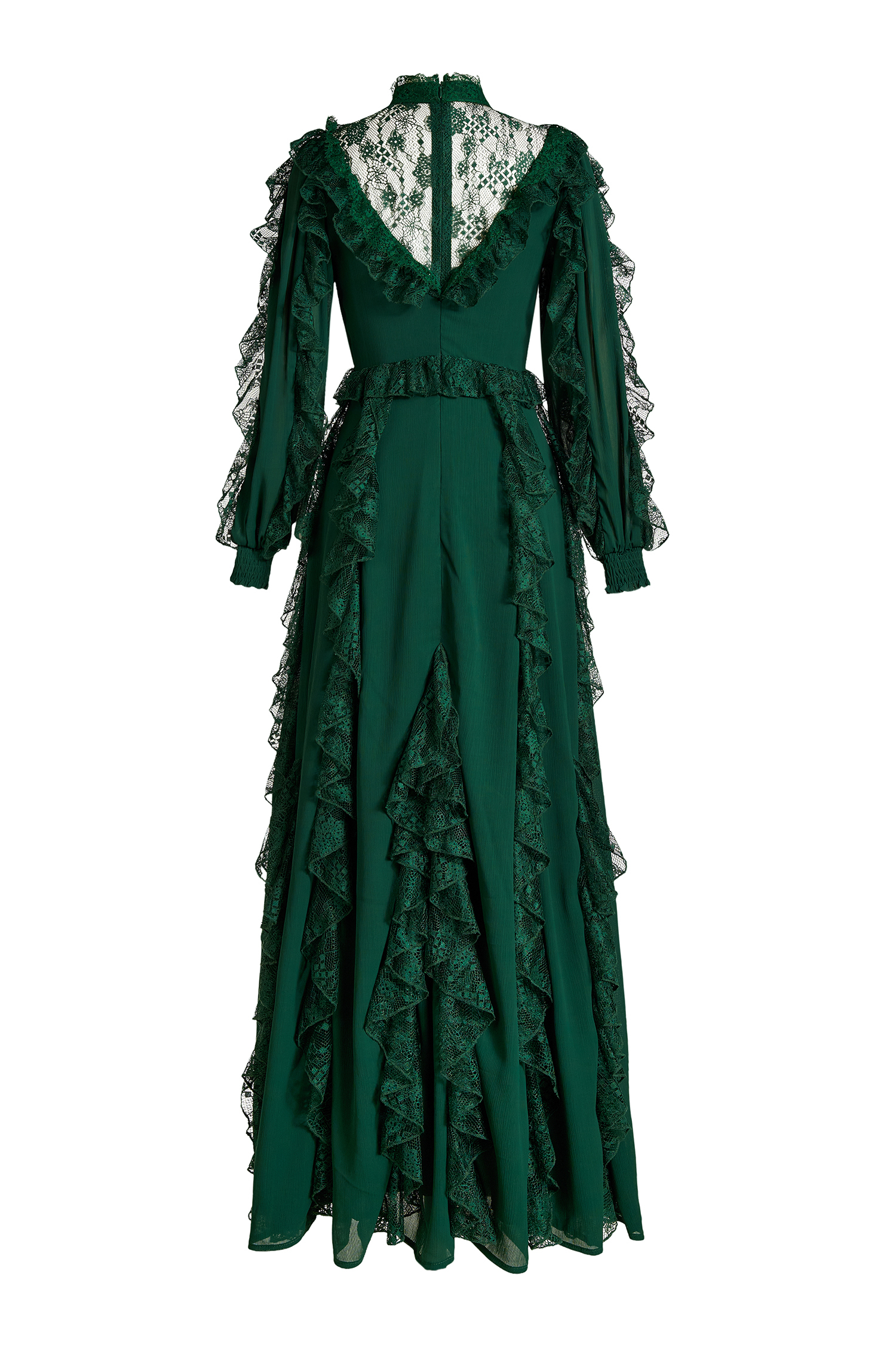 Lace Splicing Chiffon Maxi Dress