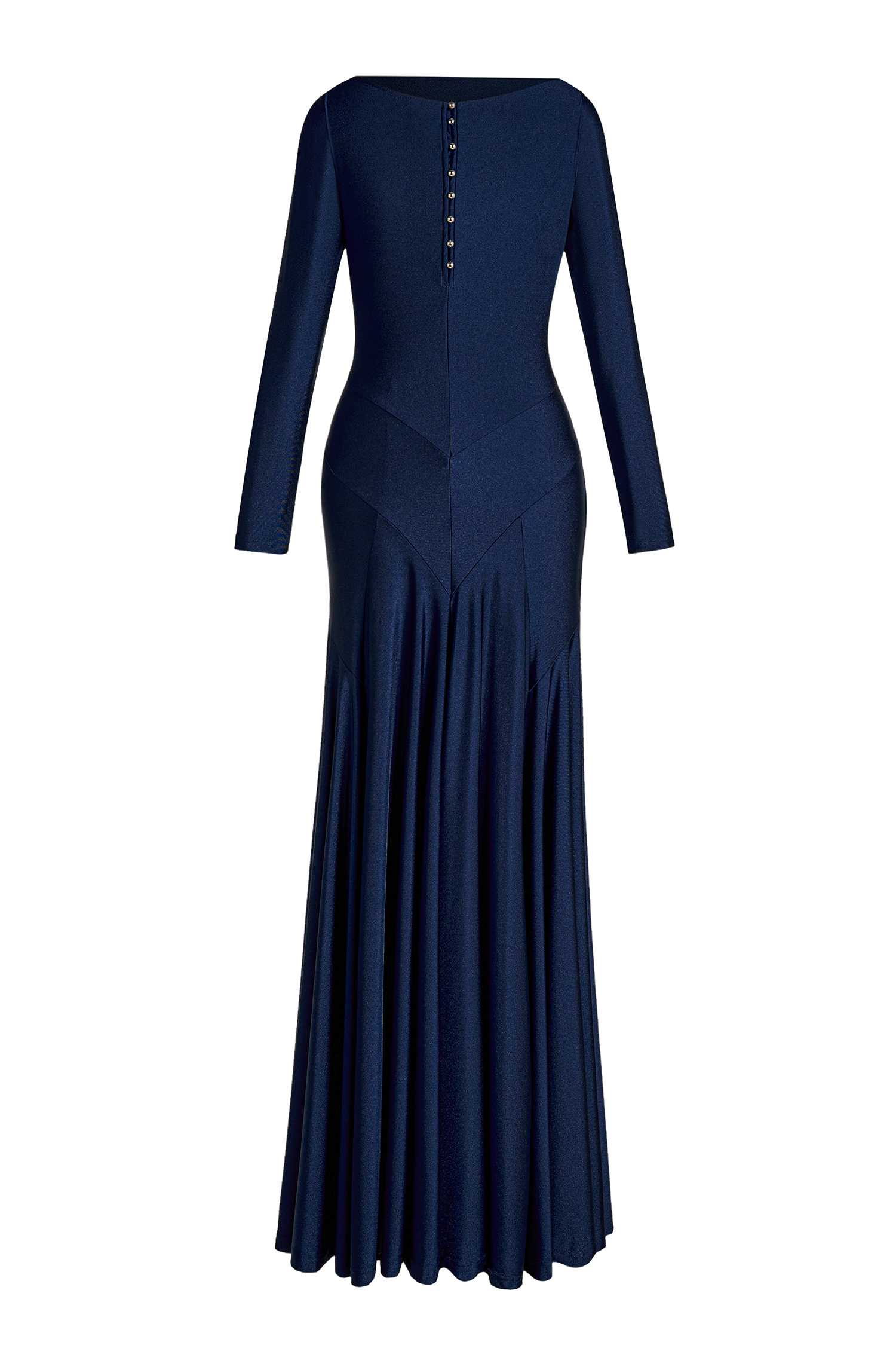 Solid Long Sleeve Metal Button Maxi Dress