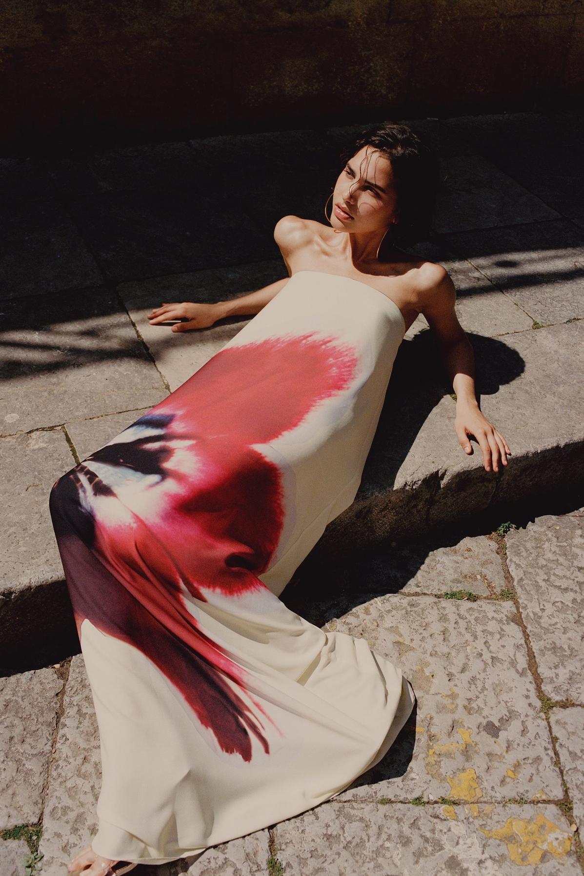 Floral Satin Off Shoulder Maxi Dress