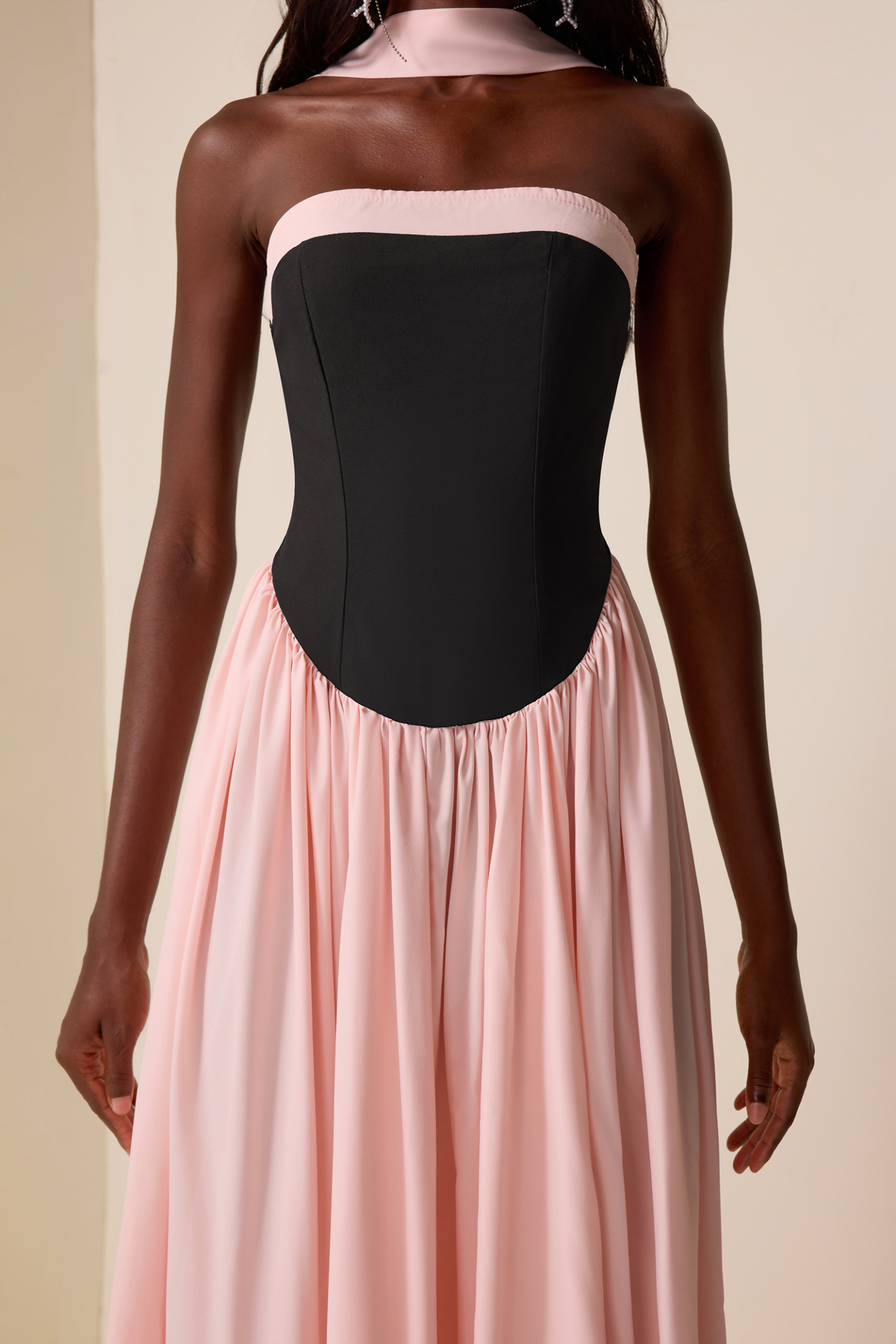 Splicing Off-Shoulder Sleeveless Maxi Dress