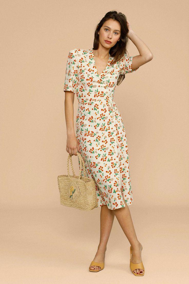 Floral Short Sleeve V-Neck Midi Dress