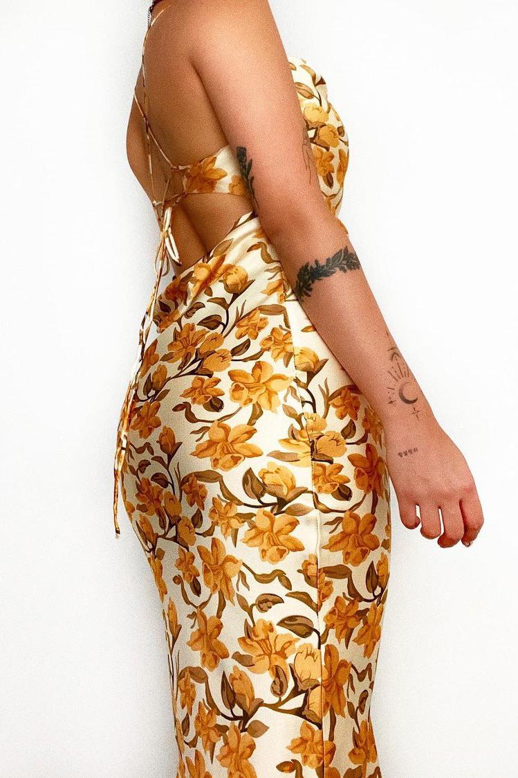 Floral Cami Sleeveless Midi Dress