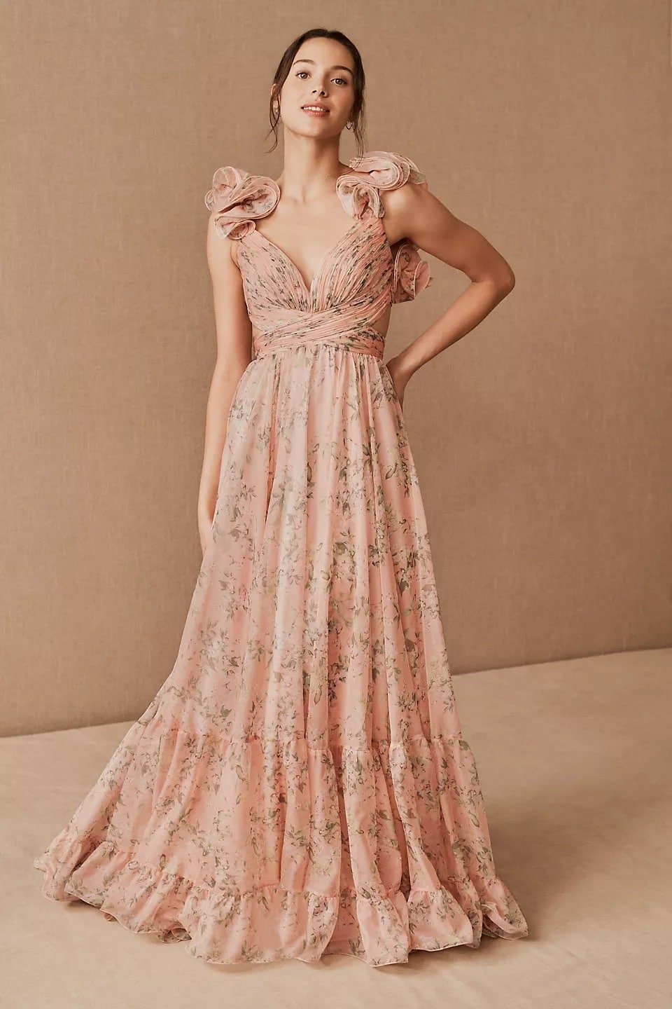 Sweet Floral Backless V Neck Irregular Dress Dresses Sweet Floral Backless V Neck Irregular Dress Dresses