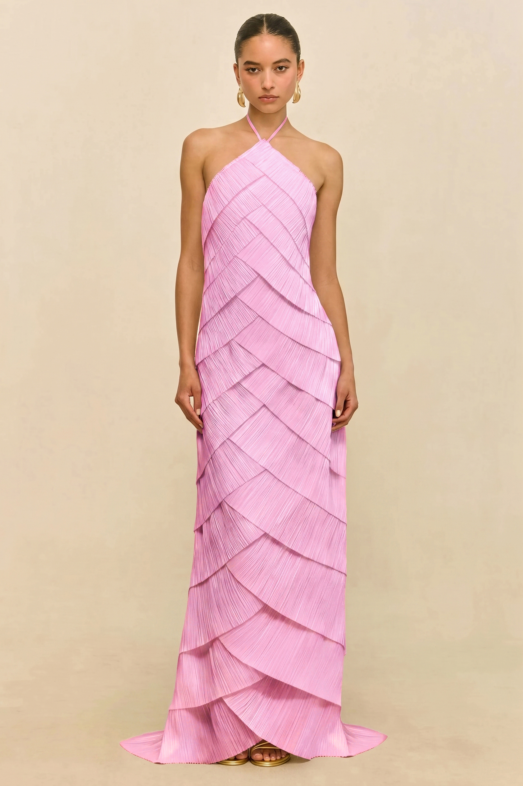 Sleeveless Backless Halter Neck Maxi Dress