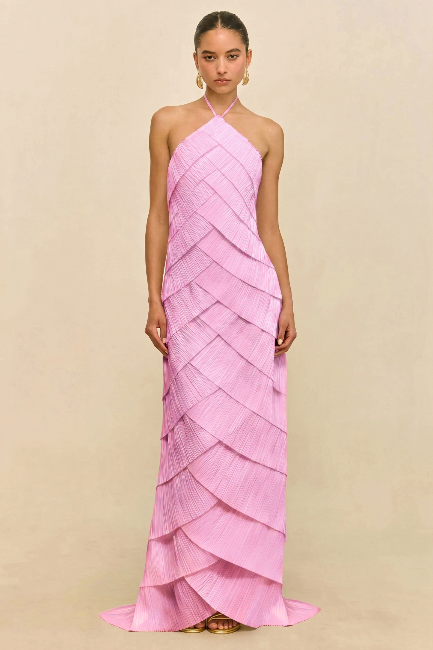 Sleeveless Backless Halter Neck Maxi Dress