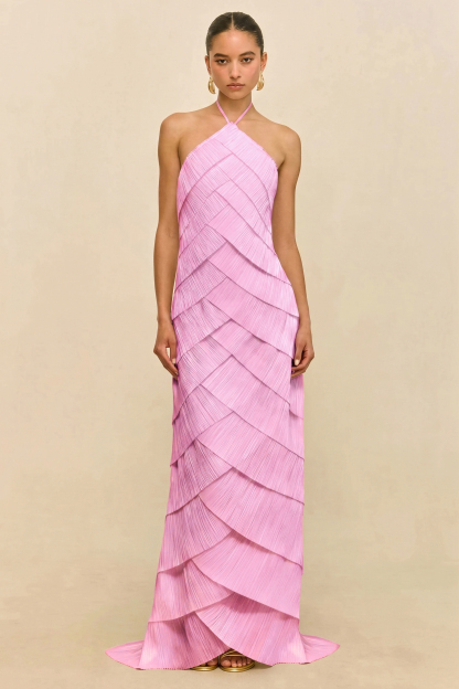 Sleeveless Backless Halter Neck Maxi Dress