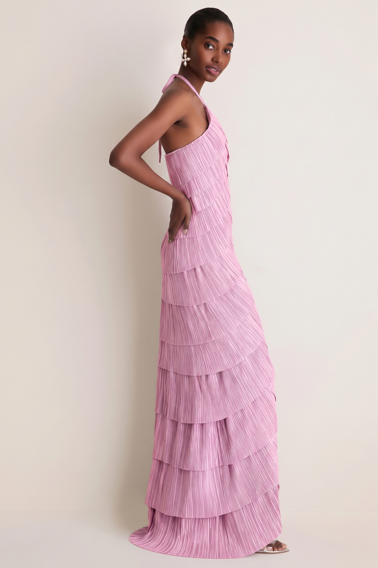 Sleeveless Backless Halter Neck Maxi Dress