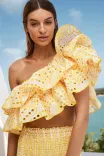 Lace One-Shoulder Tiered Ruffle Top & Fishtail Dress Set