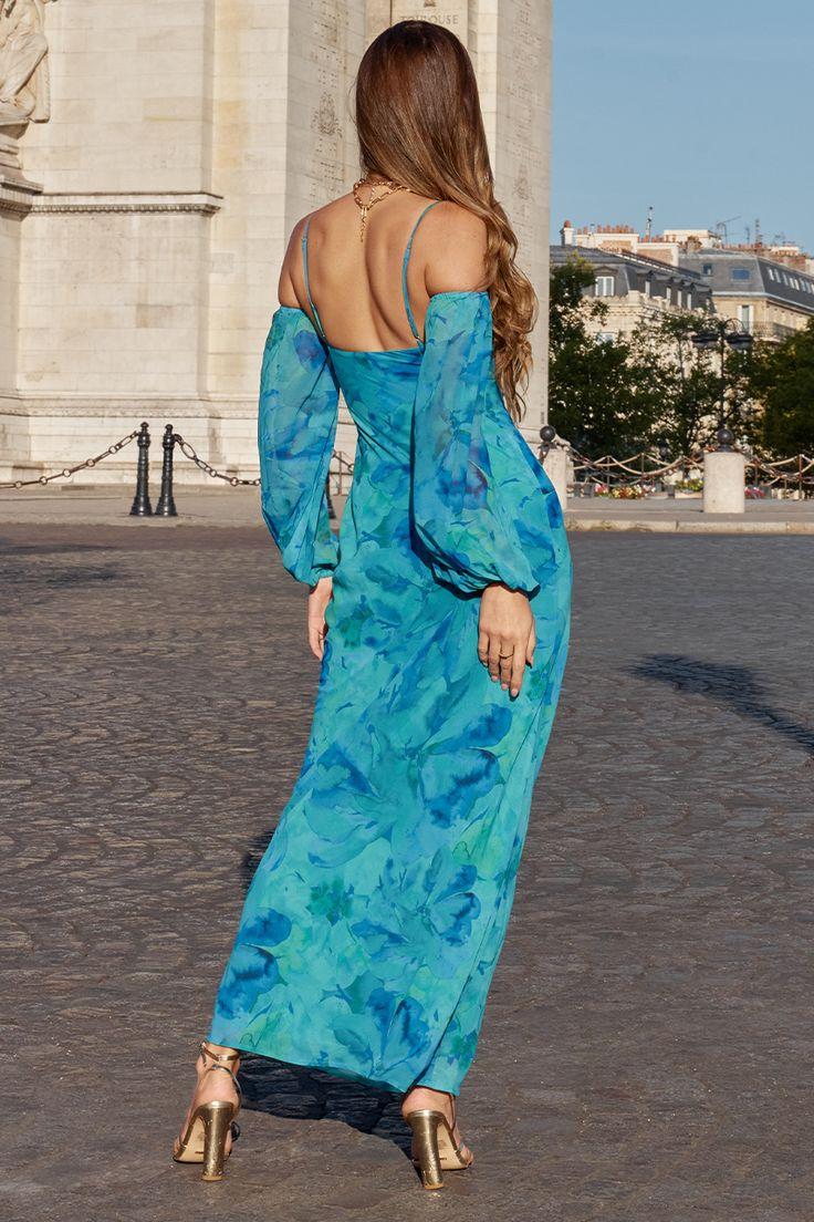 Floral Off-Shoulder Knot Cami Maxi Dress