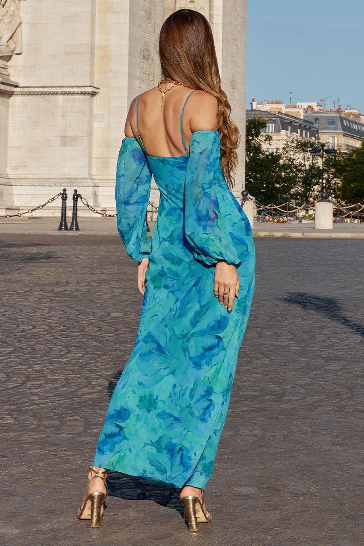 Floral Off-Shoulder Knot Cami Maxi Dress