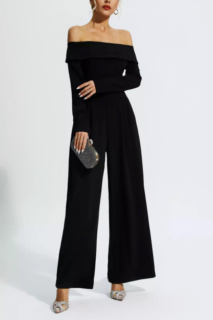 Off-Shoulder Lace Up Jumpsuit