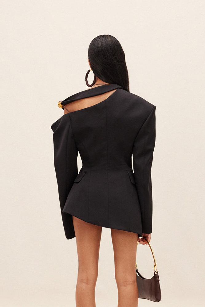 One-Shoulder Asymmetric Blazer