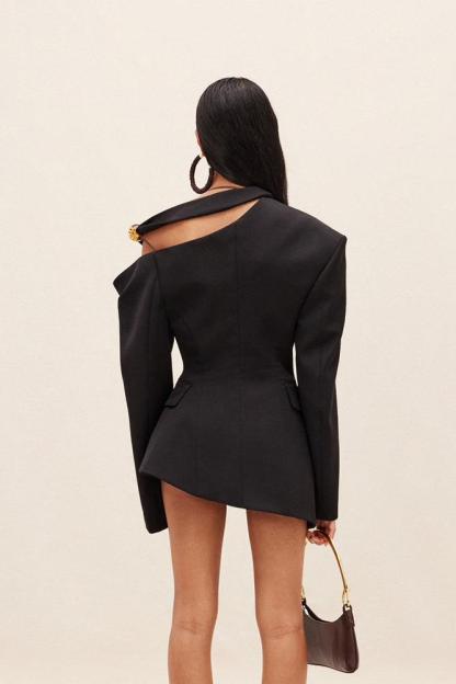 One-Shoulder Asymmetric Blazer