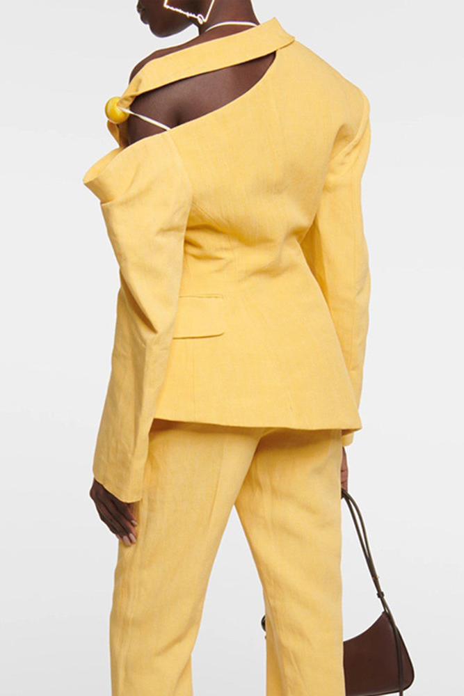 One-Shoulder Asymmetric Blazer