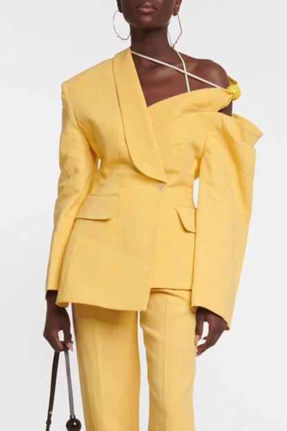 One-Shoulder Asymmetric Blazer