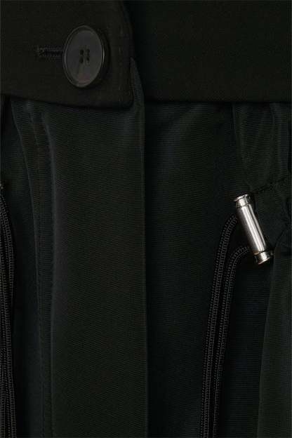 Drawstring Ruffle Hem Blazer Black