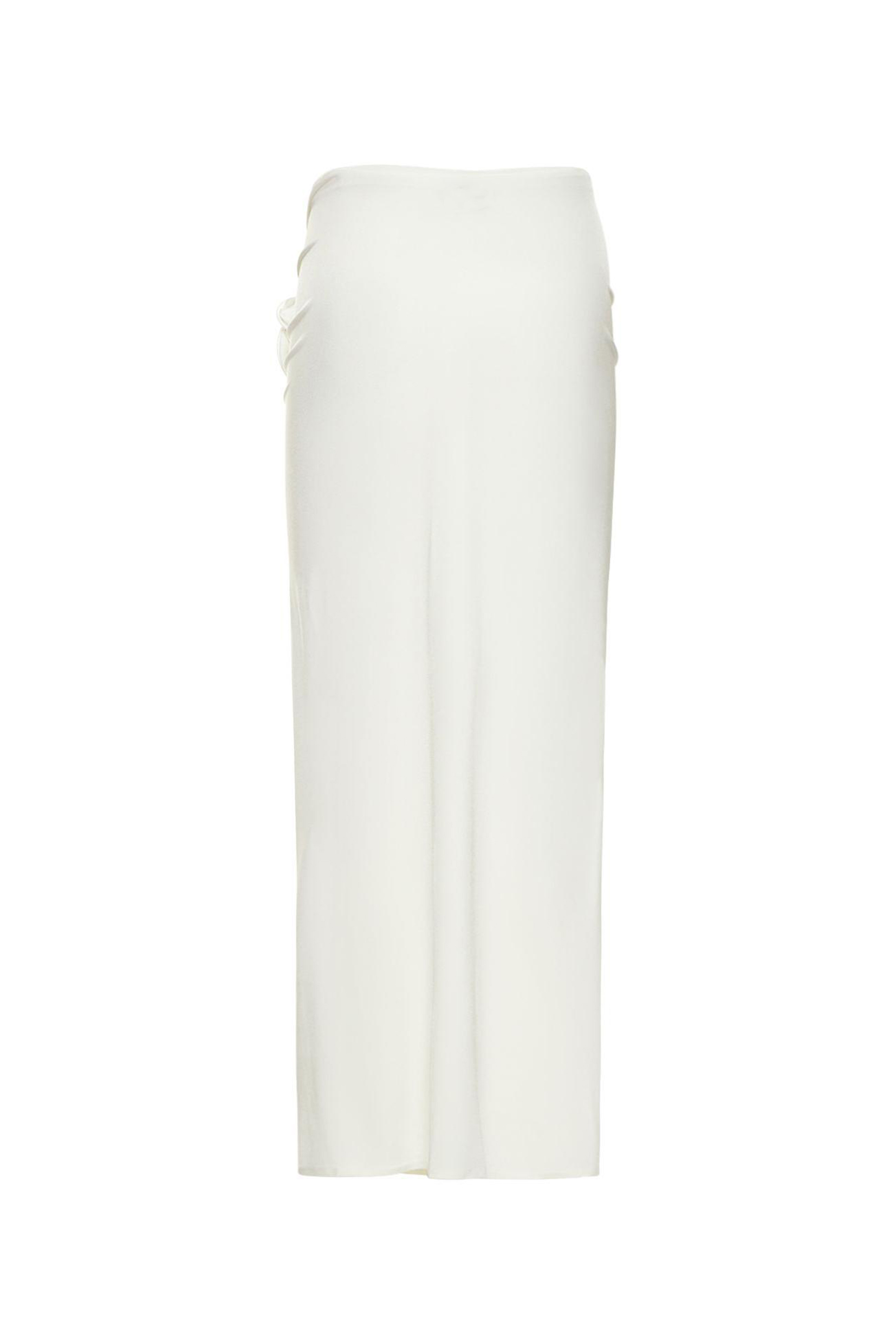 Long Sleeve Lace Up Two-piece Set White