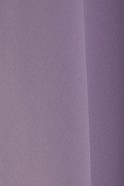Solid V-Neck Lantern Sleeve Midi Dress